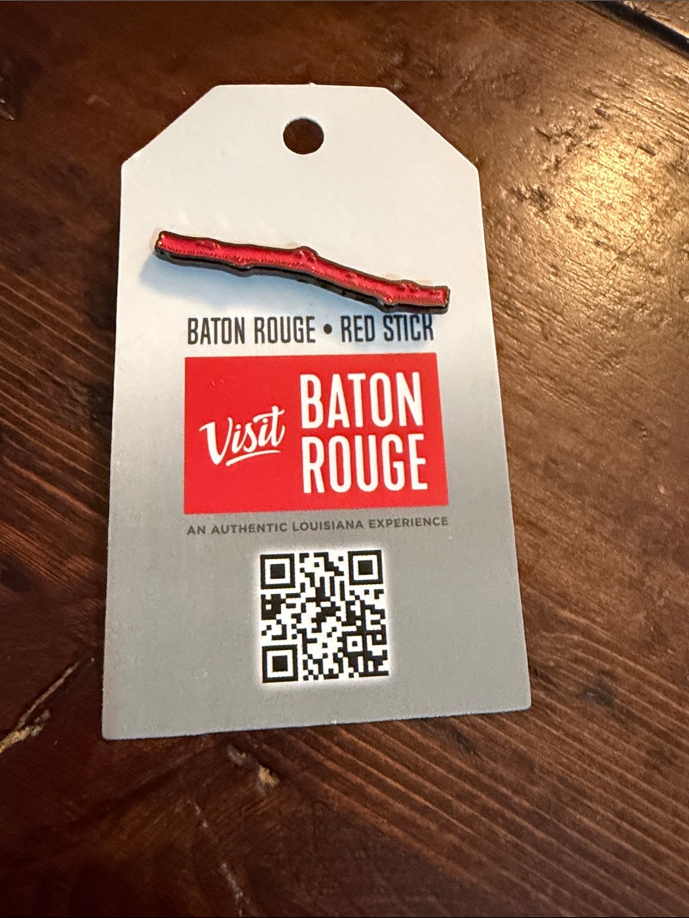 Baton Rouge Red Stick Enamel Lapel Pin - Travel Souvenir
